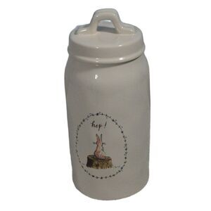 Rae Dunn Bunny Hop! Canister 10 inch Farmhouse Kitchen Decor
